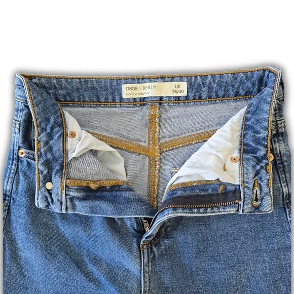 Women's Size 25/30 ASOS Slim Fit High-Rise Dark Wash Stretch Jeans - Picture 3 of 5